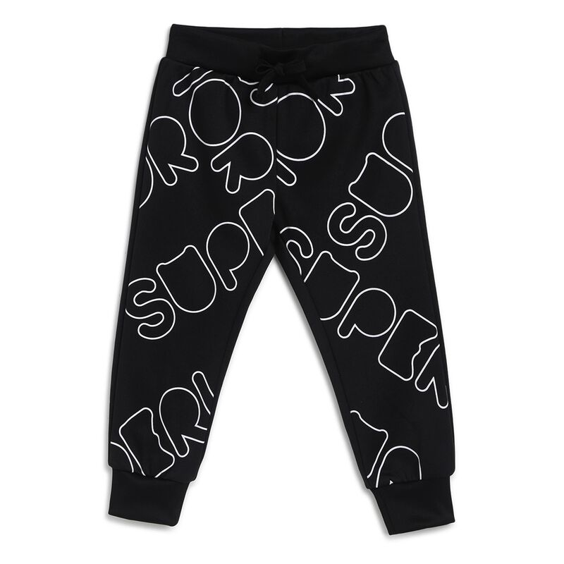Boys Black Long Polyester Trouser image number 0